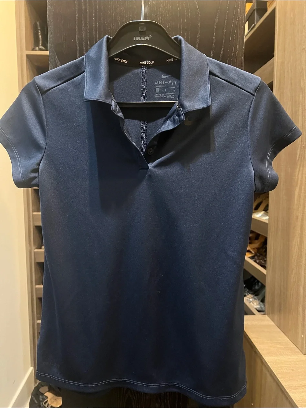 Boys Nike Navy Blue Dri-FIT Athletic Golf Polo Like New Sz L